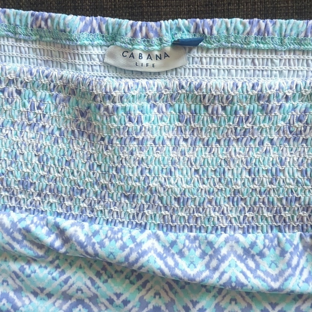 CABANA LIFE-Naples Off the Shoulder Shift Dress Size Small (Purple/Teal) - Picture 6 of 8